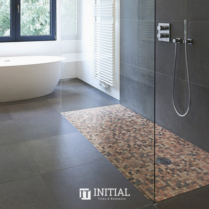 Swimming Pool Mosaic Ezzari Zen Varied Brown Rusty Tones ,