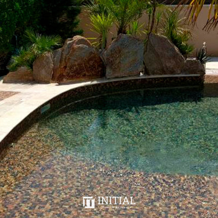 Swimming Pool Mosaic Ezzari Zen Varied Brown Rusty Tones ,