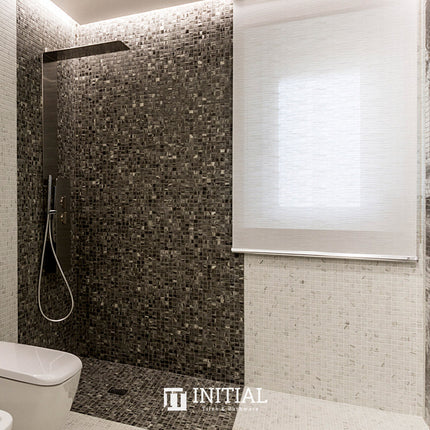 Swimming Pool Mosaic Ezzari Zen Mid to Dark & Grey Striping ,