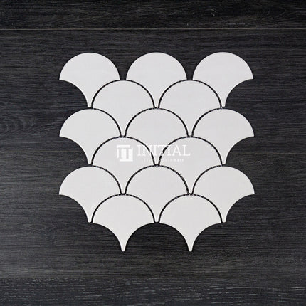 Feature Mosaic Shell Fish Scale Mosaic Gloss White 259X273 ,