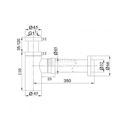 Bathroom Basin Solid Brass Bottle Trap 32mm Brushed Nickel ,