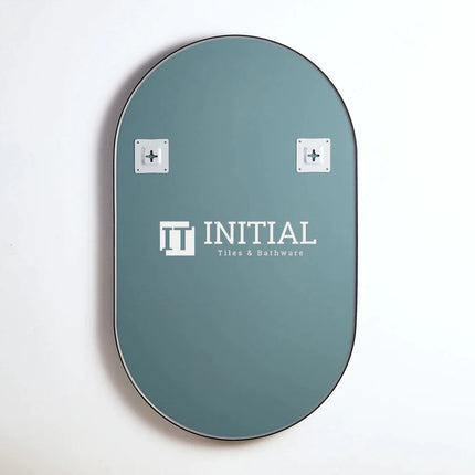 Olivia Framed Oval Mirror Matt Black ,