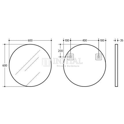 Olivia Matt Black Framed Round Mirror, 3 Sizes ,