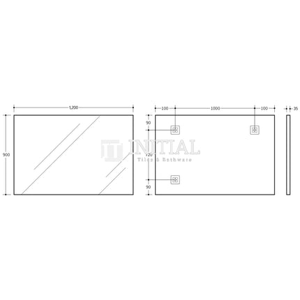 Qubist Matte Black Framed Rectangular Mirror, 5 Sizes ,