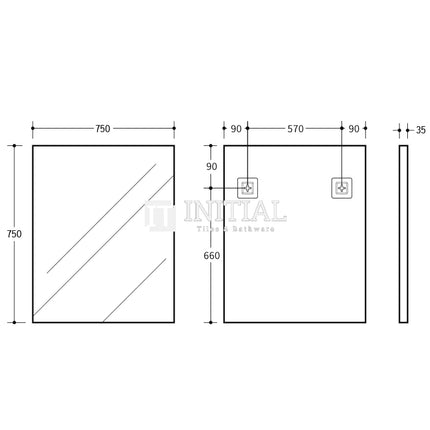 Qubist Matte Black Framed Rectangular Mirror, 5 Sizes ,