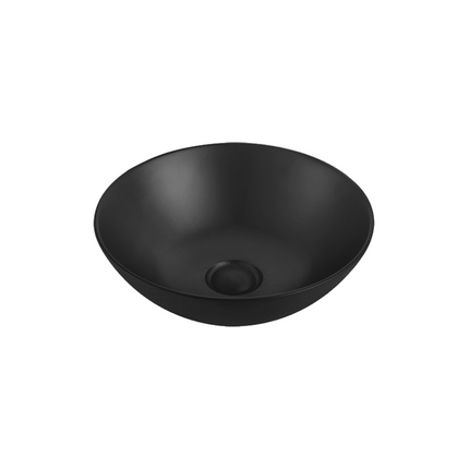 Matt Round Above Counter Basin Black 405X405X115 ,