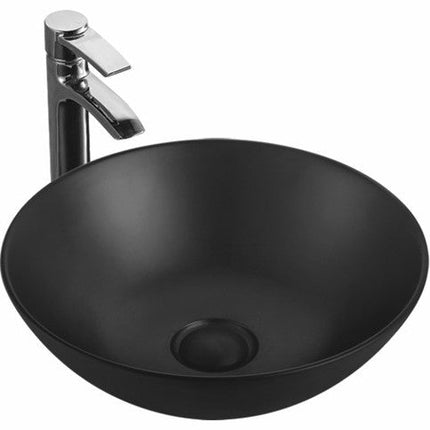 Matt Round Above Counter Basin Black 405X405X115 ,