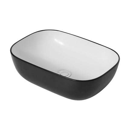 Gloss Rectangle Above Counter Basin Black & White 460X320X135 ,