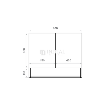 Style Wood Grain PVC Mirrors Shaving Cabinet With 2 Doors Walnut 900X150X750 ,