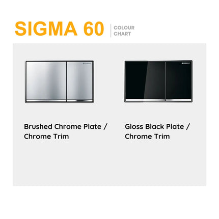 Geberit Sigma 60 Toilet Rectangle Dual Flush Push Buttons