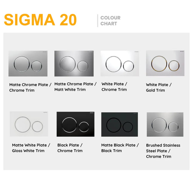 Geberit Sigma 20 Toilet Round Dual Flush Push Buttons