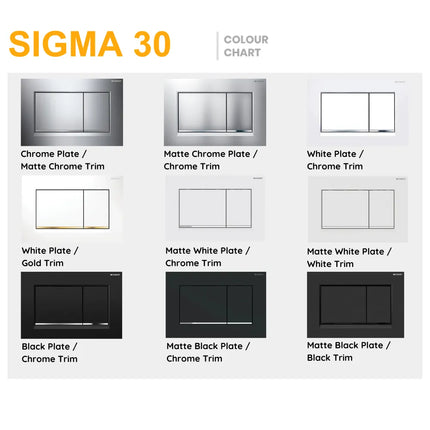 Geberit Sigma 30 Toilet Rectangle Dual Flush Push Buttons