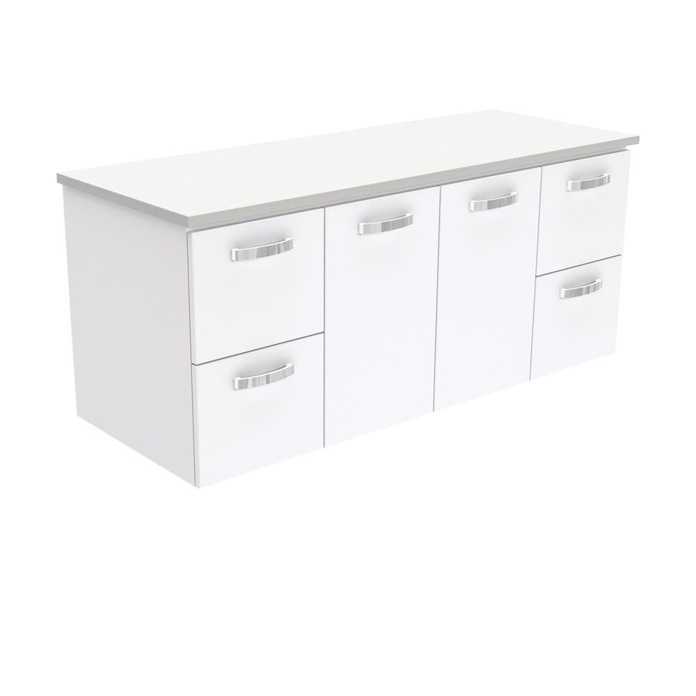 Fienza UniCab Gloss White 1200 Wall Hung Cabinet, Solid Doors , Cabinet Only