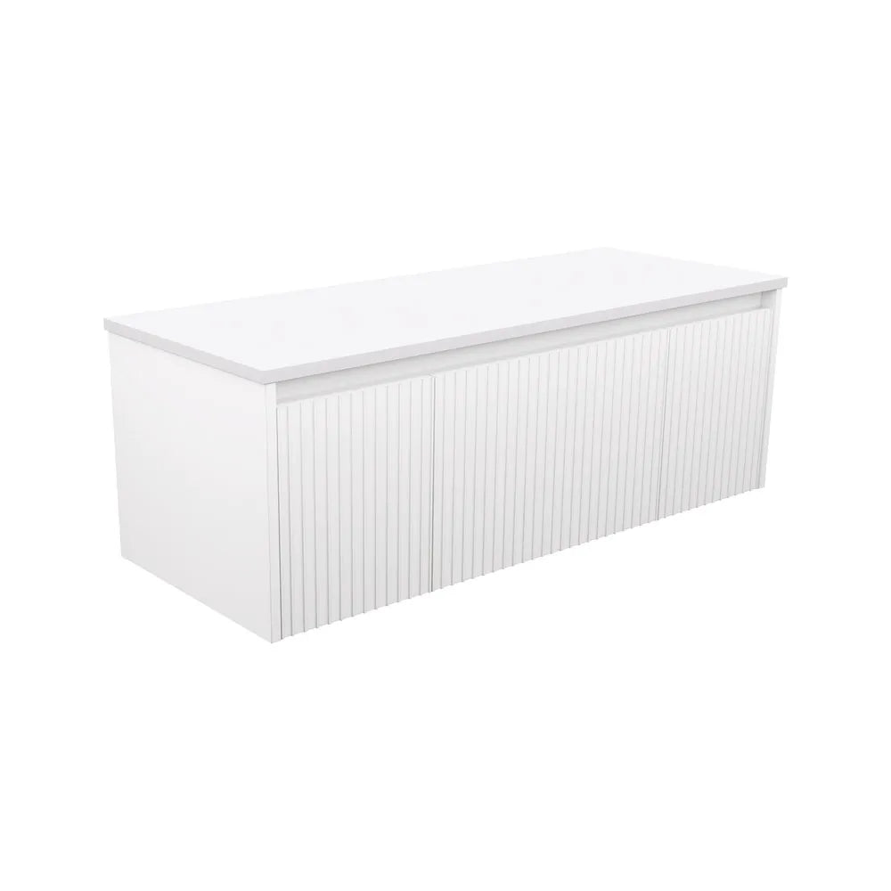 Alina Fluted Satin White 1200 Wall-Hung Cabinet , Cabinet Only 0 TH
