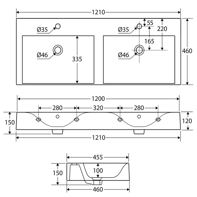 Fienza RAK Des 121 Wall Hung Basin ,