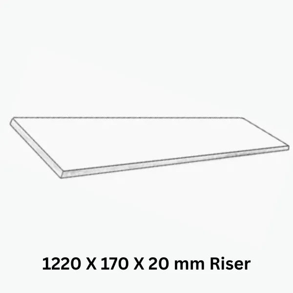 Outdoor Stone Silver Travertine Tumbled Riser 1220X170X20mm