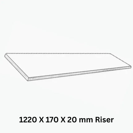 Outdoor Stone Silver Travertine Tumbled Riser 1220X170X20mm