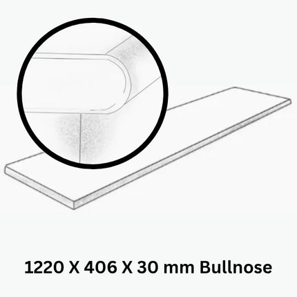 Outdoor Stone Silver Travertine Tumbled Bullnose 610X406X30 ∣ 1220X406X30mm