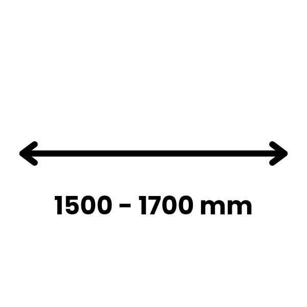 <p>1500mm to 1700mm</p>