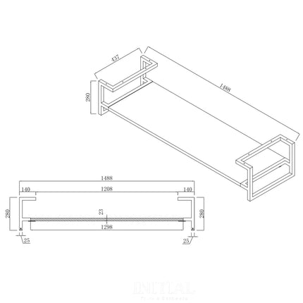 Neta White 1500 Wall Hung Cabinet Double Drawers 1490X460X550 ,