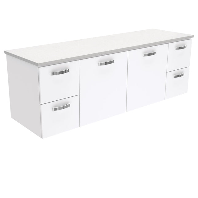 Fienza UniCab Gloss White 1500 Wall Hung Cabinet, Solid Doors , Cabinet Only Cabinet Only