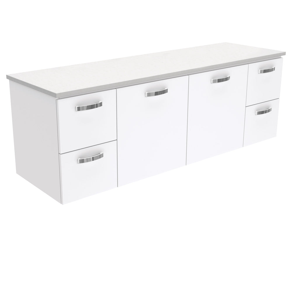 Fienza UniCab Gloss White 1500 Wall Hung Cabinet, Solid Doors , Cabinet Only Cabinet Only