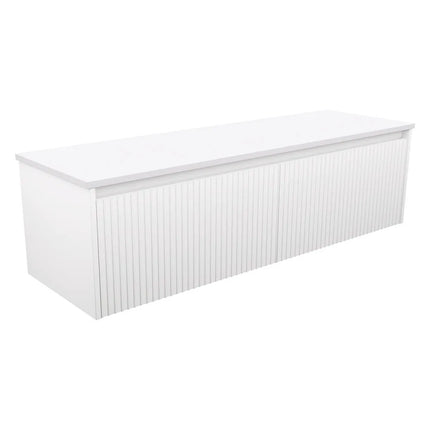 Alina Fluted Satin White 1500 Wall-Hung Cabinet , Cabinet Only 0 TH