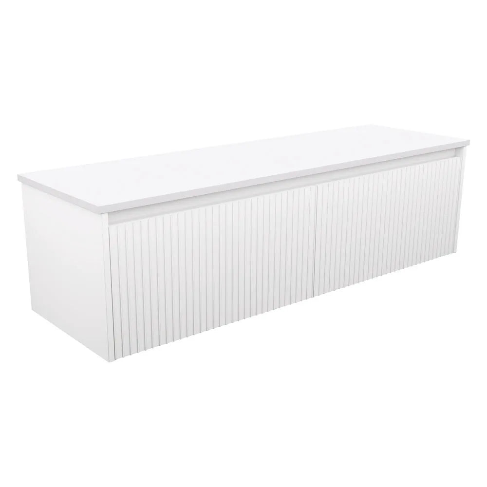 Alina Fluted Satin White 1500 Wall-Hung Cabinet , Cabinet Only 0 TH