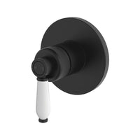 Fienza Eleanor Wall Mounted Shower Mixer Matte Black with White Handle , Default Title