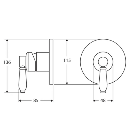 Fienza Eleanor Wall Mounted Shower Mixer Chrome ,