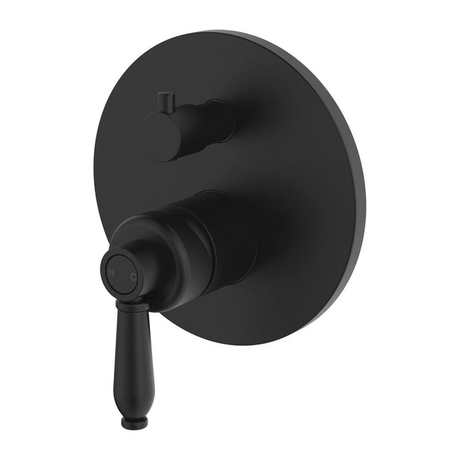Fienza Eleanor Wall Mounted Shower Diverter Mixer Matte Black , Default Title