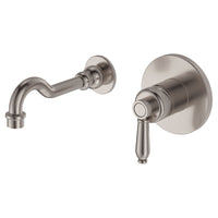 Fienza Eleanor Wall Basin Mixer Set Brushed Nickel, 215mm Outlet , Default Title