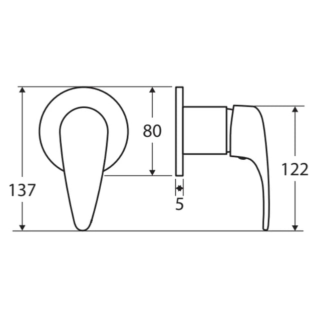 Fienza Eco Chrome Wall Shower Mixer ,
