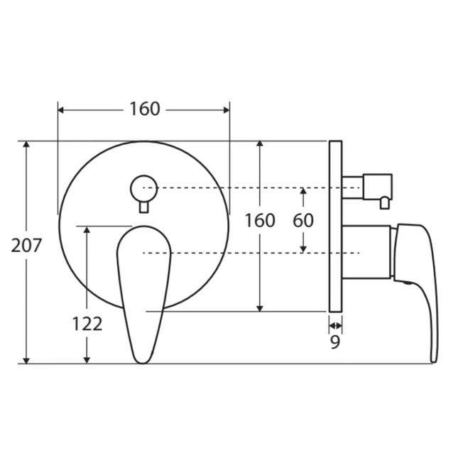 Fienza Eco Wall Mounted Shower Diverter Mixer ,