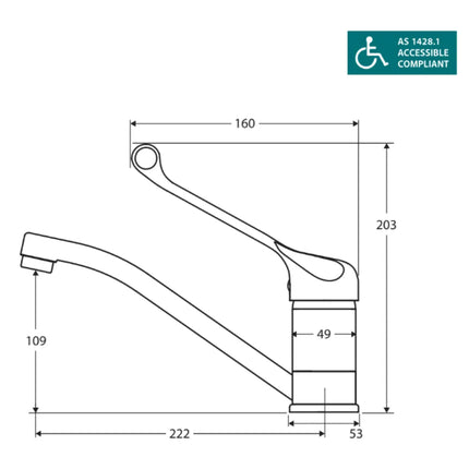 Stella Care Sink Mixer with Rubber Lined Flexi Hose