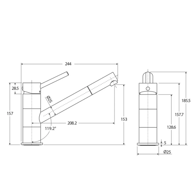 Isabella Swivel Sink Mixer Chrome ,