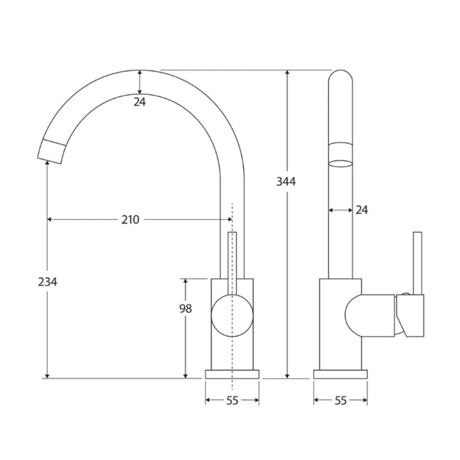 Isabella Gooseneck Sink Mixer Chrome ,