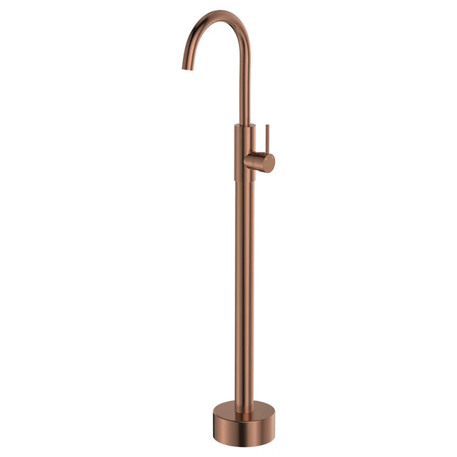 Kaya Floor Mounted Bath Mixer Brushed Copper