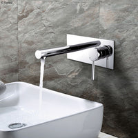 Fienza Isabella Chrome Wall Basin Mixer Tap With Spout ,