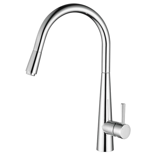 Hustle Deluxe Gooseneck Pull Out Kitchen Mixer Chrome