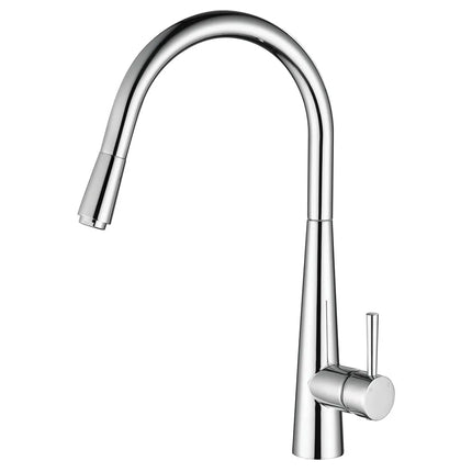 Hustle Deluxe Gooseneck Pull Out Kitchen Mixer Chrome
