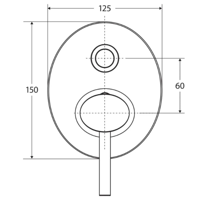 Fienza Ovalie Chrome Wall Shower Diverter Mixer ,