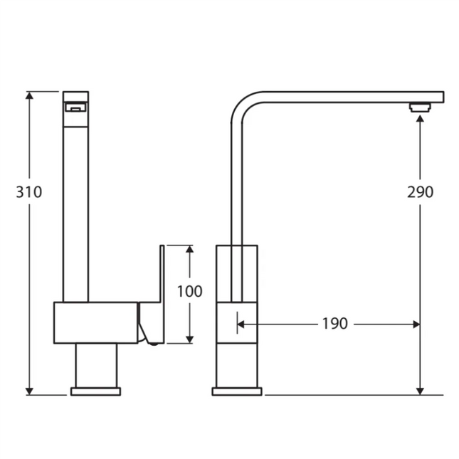 Jet Square Sink Mixer ,