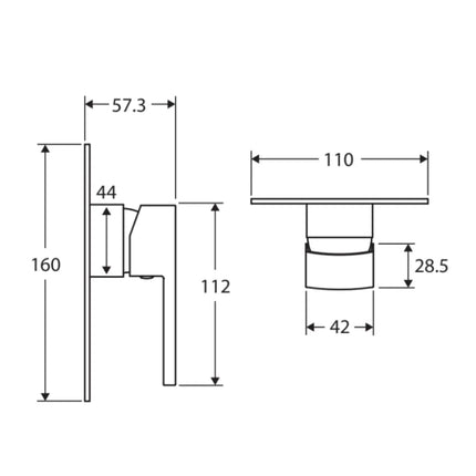 Fienza Koko Chrome Wall Shower Mixer ,