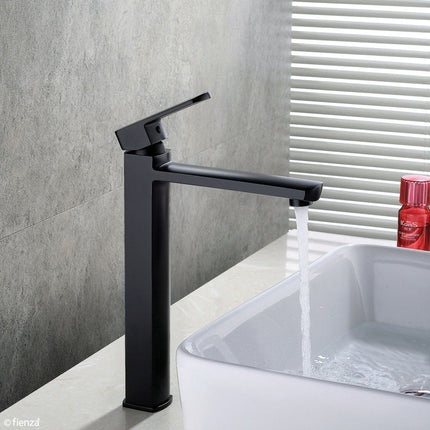 Fienza Koko Matt Black Fixed Basin Mixer Tap, 3 Sizes