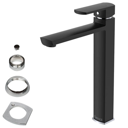 Fienza Koko Matt Black Fixed Basin Mixer Tap, 3 Sizes