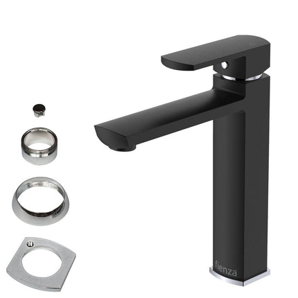 Fienza Koko Matt Black Fixed Basin Mixer Tap, 3 Sizes