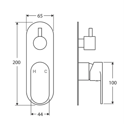 Fienza Empire Chrome Wall Shower Diverter Mixer ,