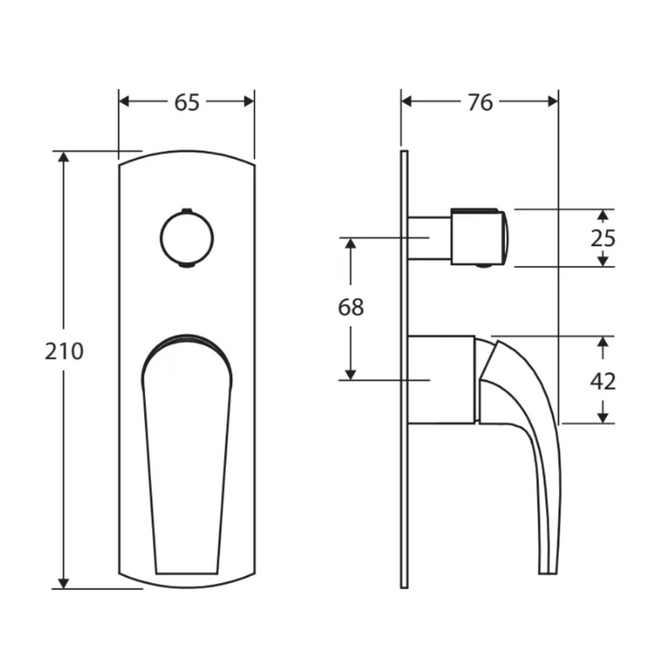 Fienza Keeto Chrome Wall Shower Diverter Mixer ,