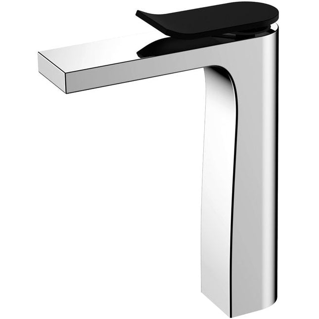 Fienza Lincoln Basin Mixer Tap Chrome with Matte Black Handle